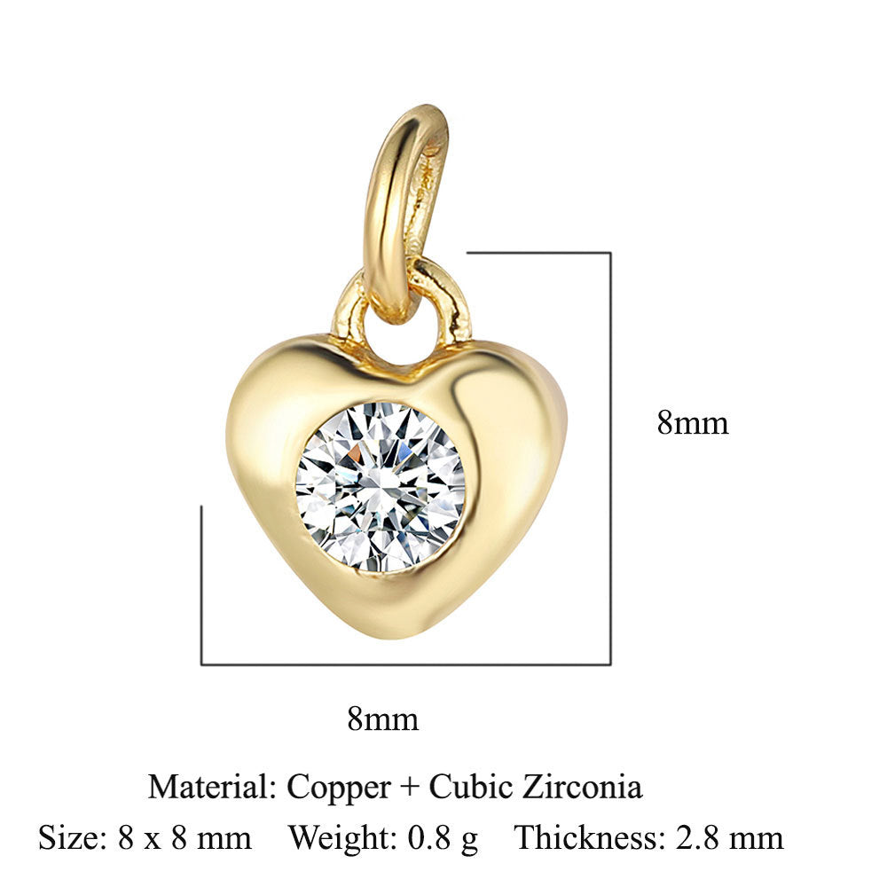 Copper Zircon Star Moon Palm Foot Pendant