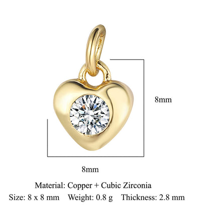 Copper Zircon Star Moon Palm Foot Pendant