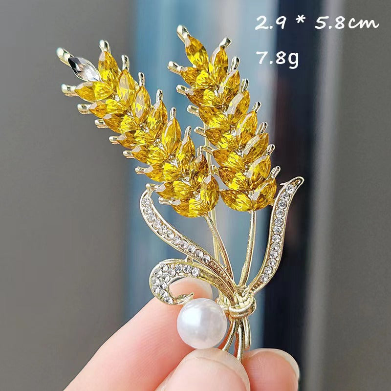 Golden Wheat Brooch