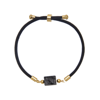 Square Black Tourmaline Tourmaline Adjustable Bracelet