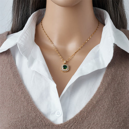 Square emerald necklace