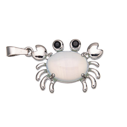 Crab Agate Oval Crystal Pendant