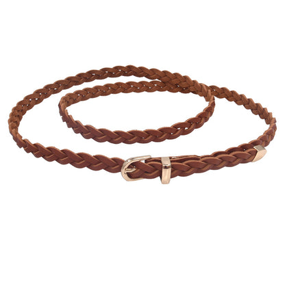 Twist woven women's thin belt