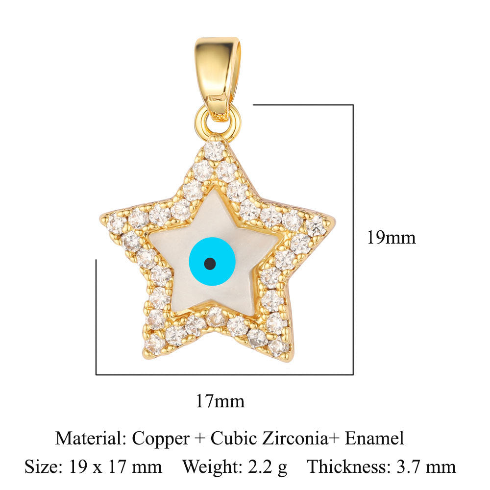 Butterfly Eye Sun Copper Zircon Pendant