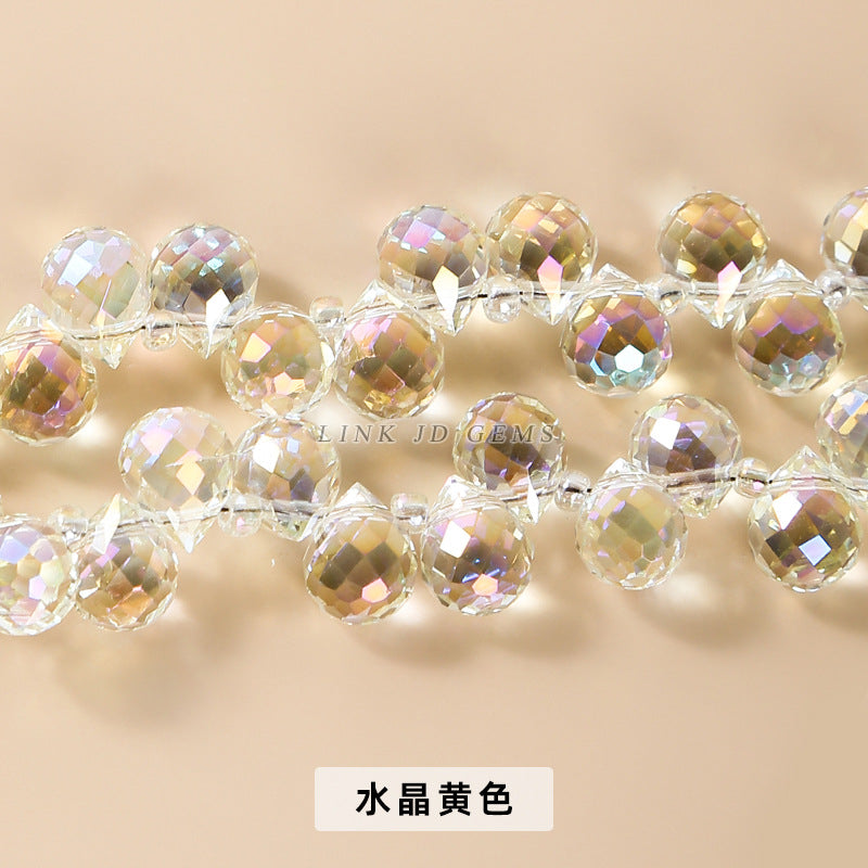 8-10Mm colorful faceted crystal droplet-shaped loose beads