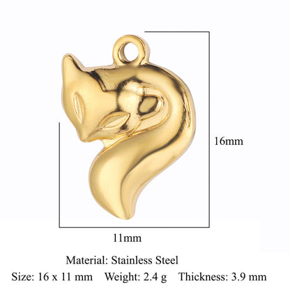 5 pcs/pack Butterfly Fox Snake Stainless Steel Pendant