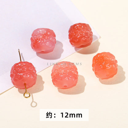 Scarlet Yanyuan agate safety buckle loose beads