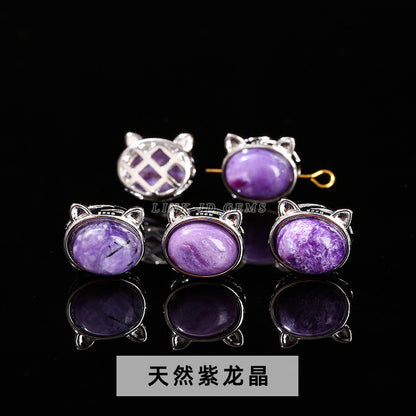 Natural stone crystal owl magic box accessories