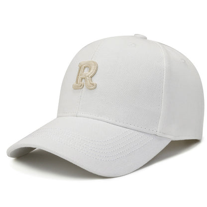 Minimalist R Letter Embroidered Duckbill Cap