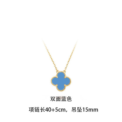 Classic Korean Double-sided Clover Necklace, Non-fading