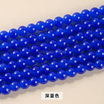 Imitation jade glass round beads loose beads