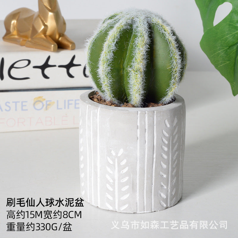 Simulation cactus green plant potted