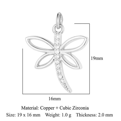 Dragonfly Elephant Dinosaur Copper Zircon Pendant