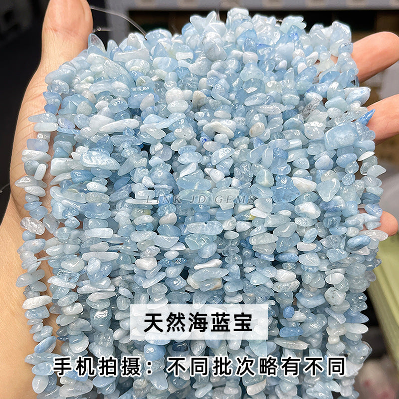 Natural aquamarine gravel loose beads