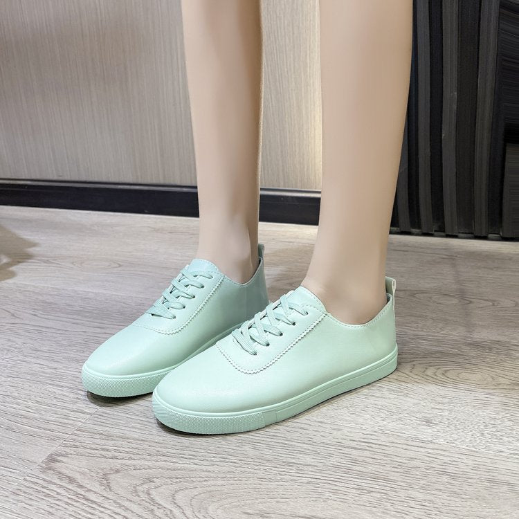 Candy color flat white shoes