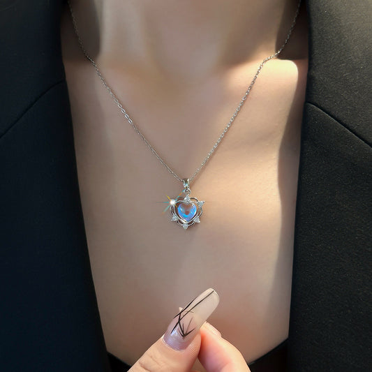 Love necklace blue zircon