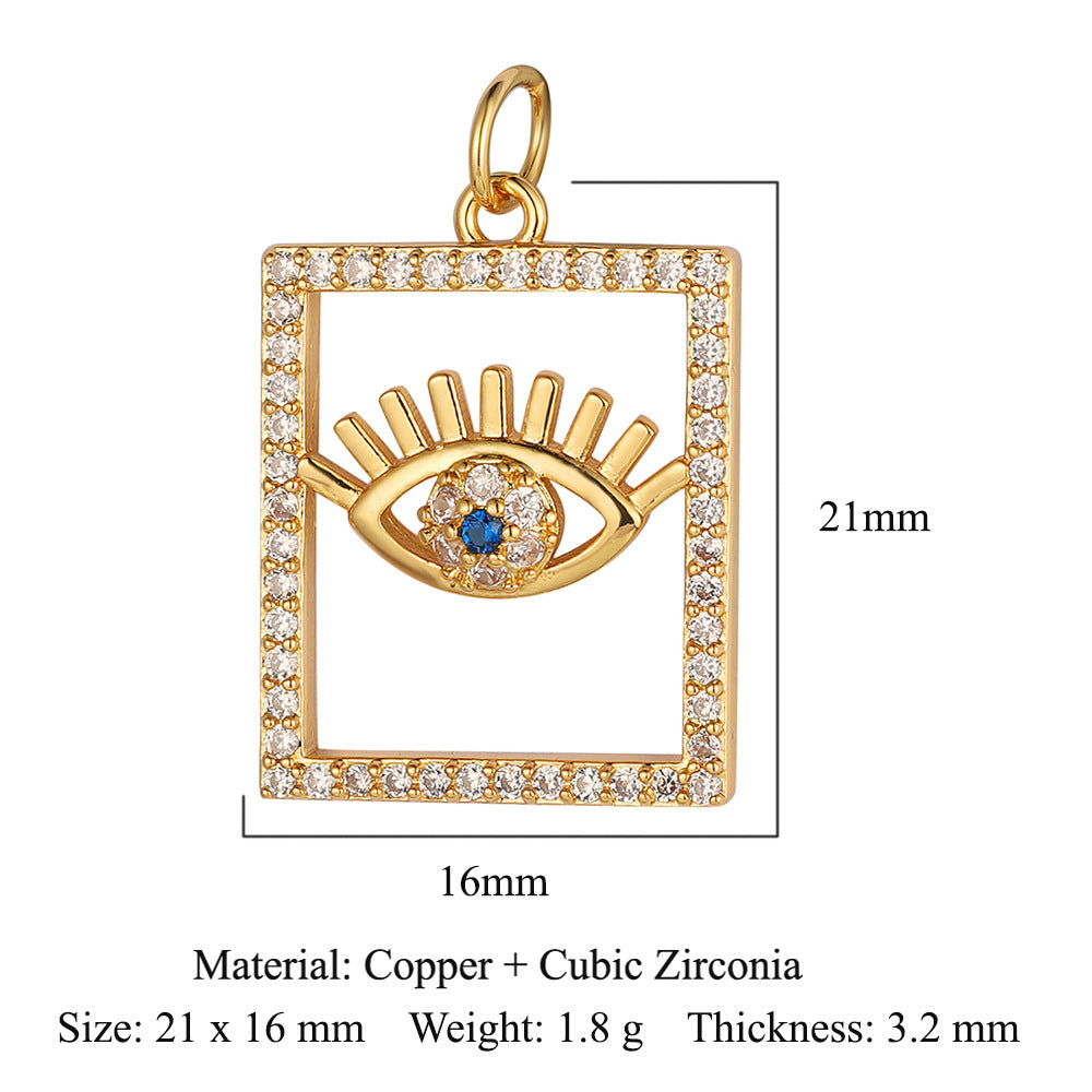 Devil's Eye Bear Copper Zircon Pendant