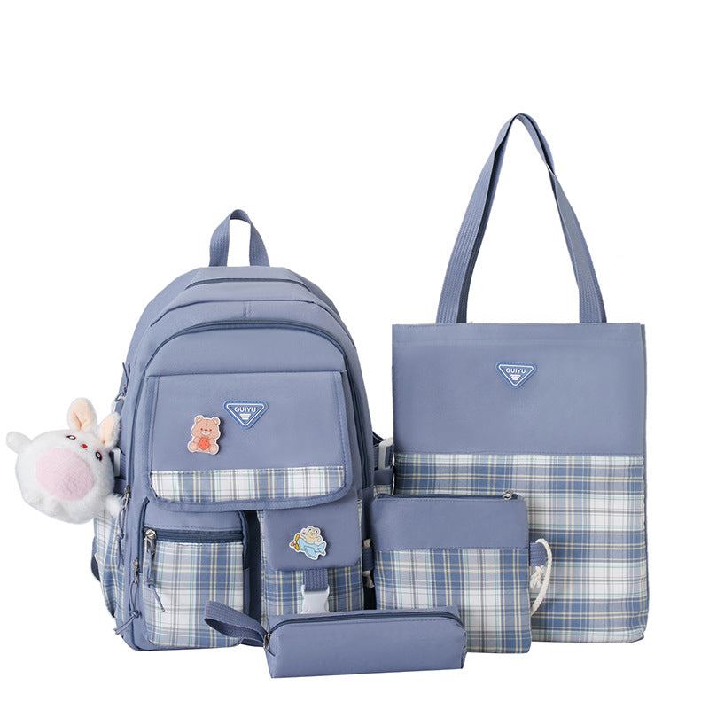 4-piece backpack for girls junior high school students