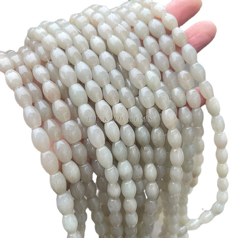 8 * 12Mm natural She Taicui jade rice beads bucket beads loose beads