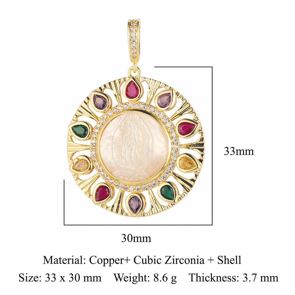 Flower Virgin Star Eye Copper Zircon Pendant