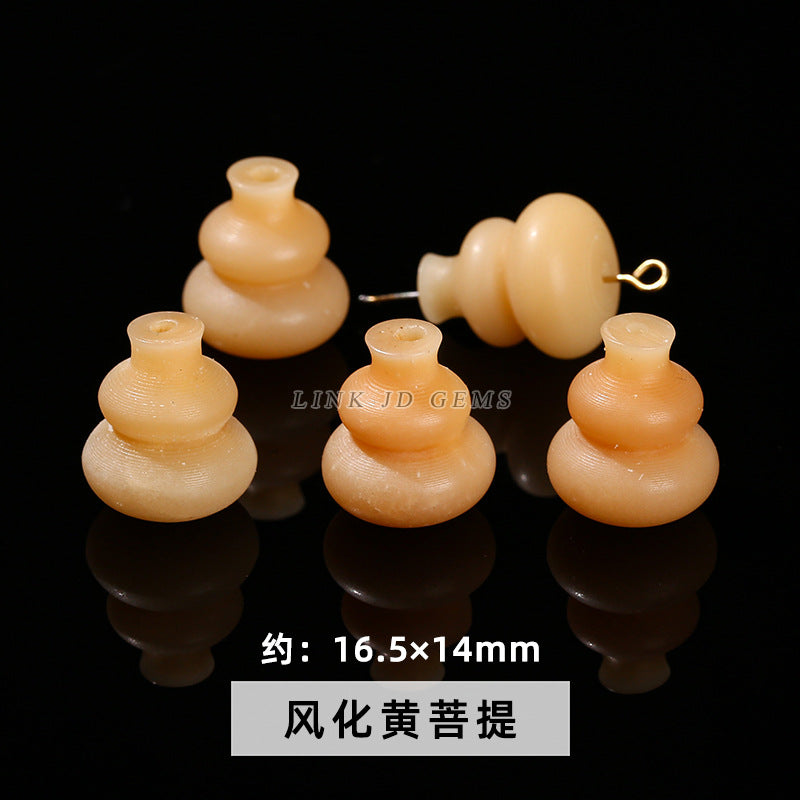 White Jade Bodhi Cat Claw Through Hole Loose Beads