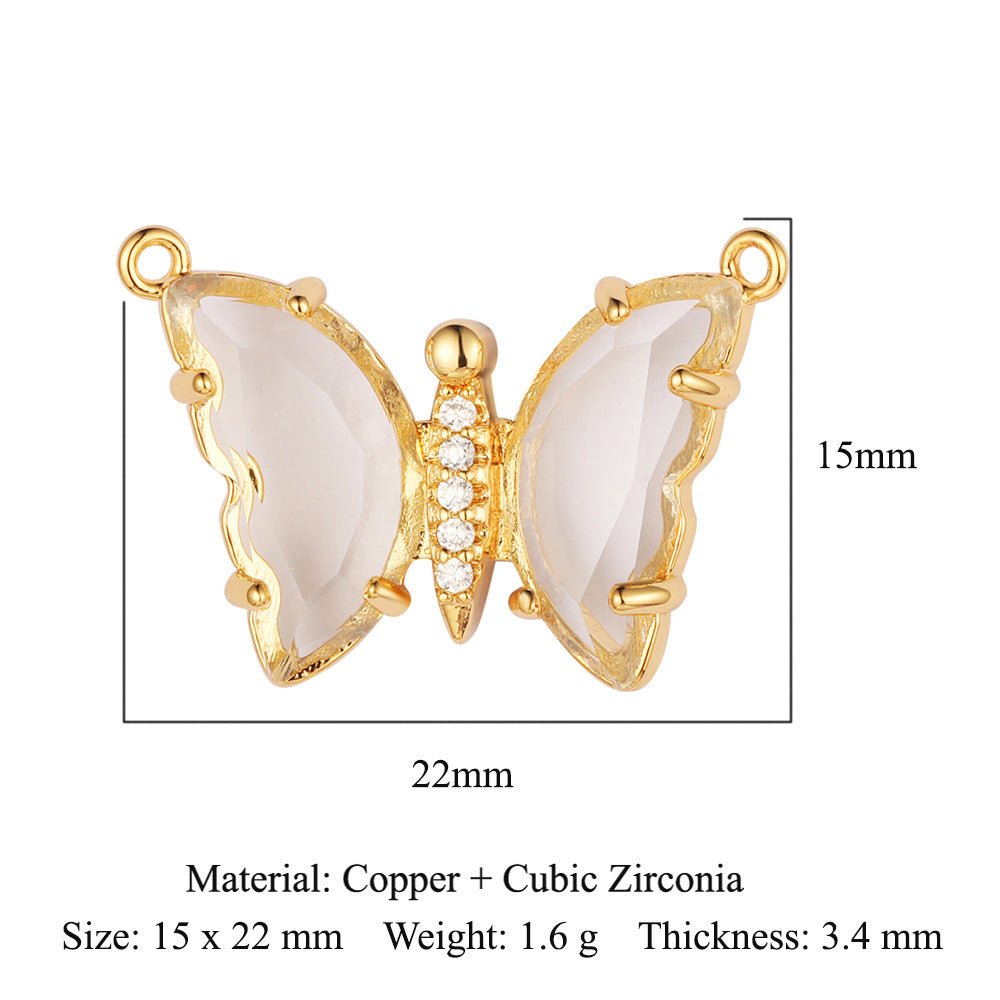 Butterfly copper zircon pendant.