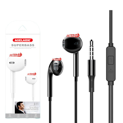 Auriculares con cable Android Apple Huawei Honor con micrófono Bass 