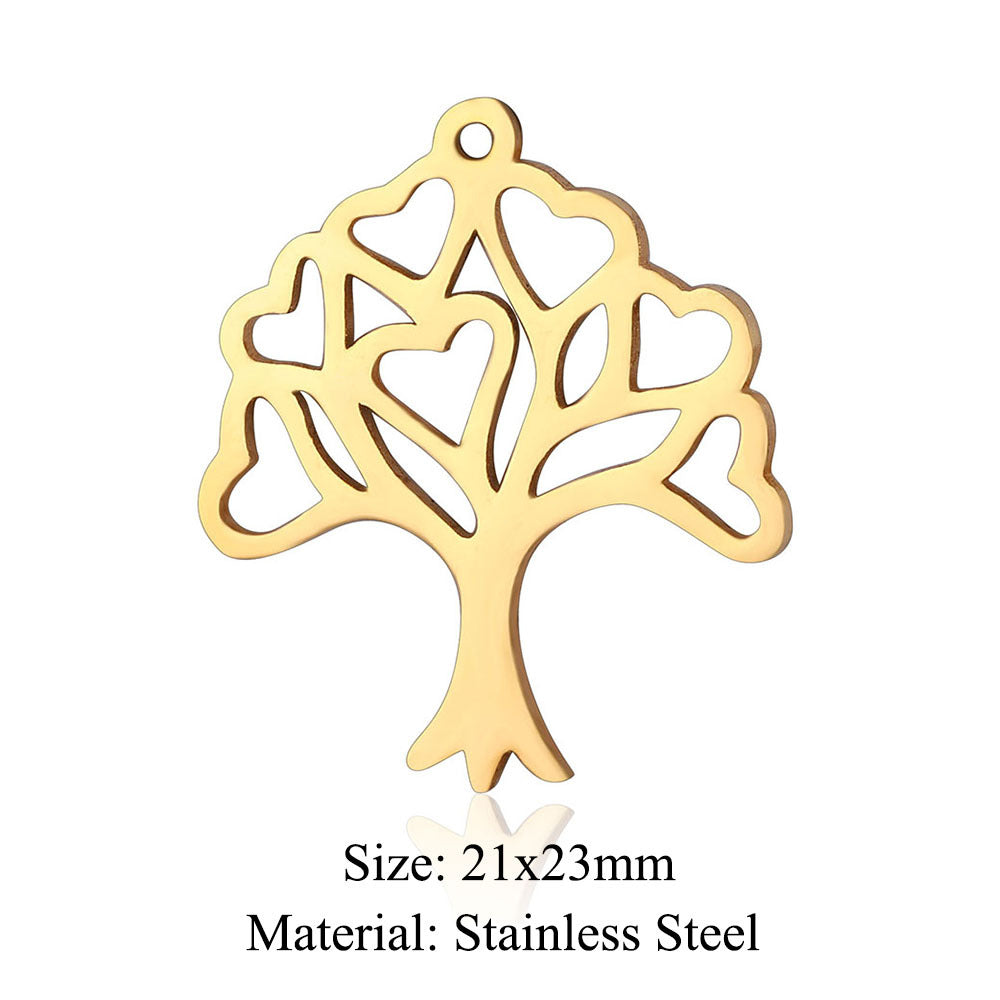 5 pcs/titanium-covered steel infinite symbol life tree love accessories