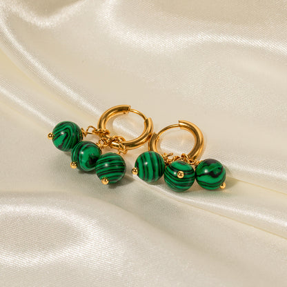 Malachite Tassel Drop Earrings