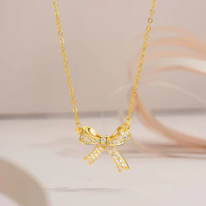 Ti Inlay Butterfly Pendant Necklace, Korean Version, Elegant