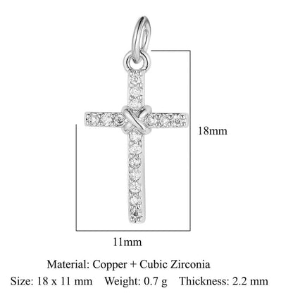 Cross Star Moon Copper Zircon Pendant