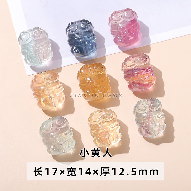 Natural color fluorite small carving