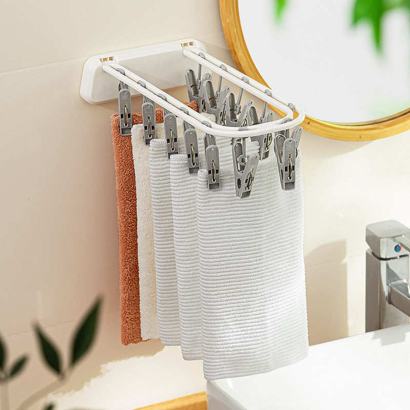 No-drill folding drying rack