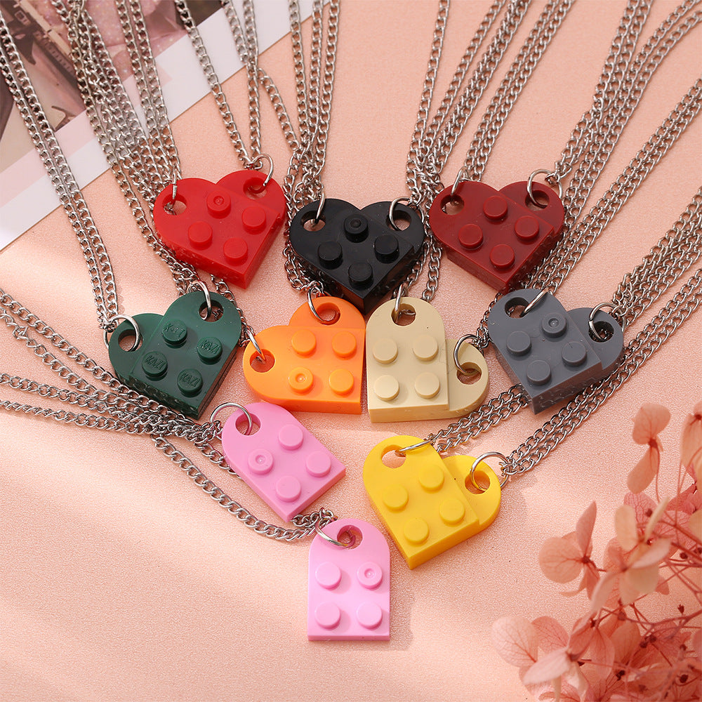 Love pendant double layer bead necklace