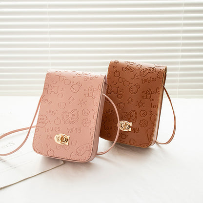 Printed sweet shoulder phone bag