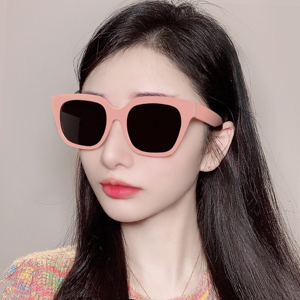 Square Soft Pink Luxury Large Frame Sunglasses