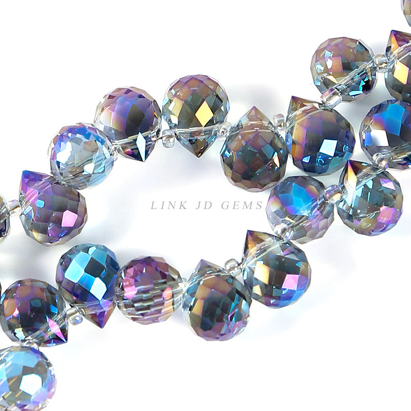 8-10Mm colorful faceted crystal droplet-shaped loose beads