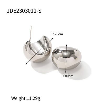 Half-circle thick C-shaped hollow earrings