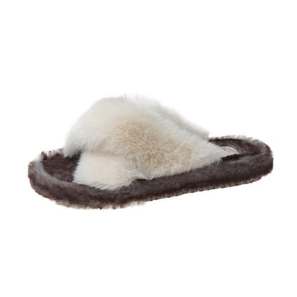 Cross flat bottom thermal slippers wholesale