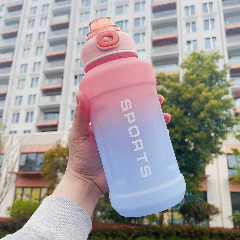 Frosted Gradient Sports Plastic Water Bottle