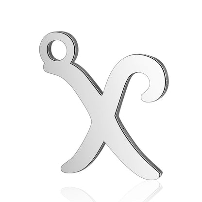 10 pcs/titanium steel full set of 26 English letter pendants