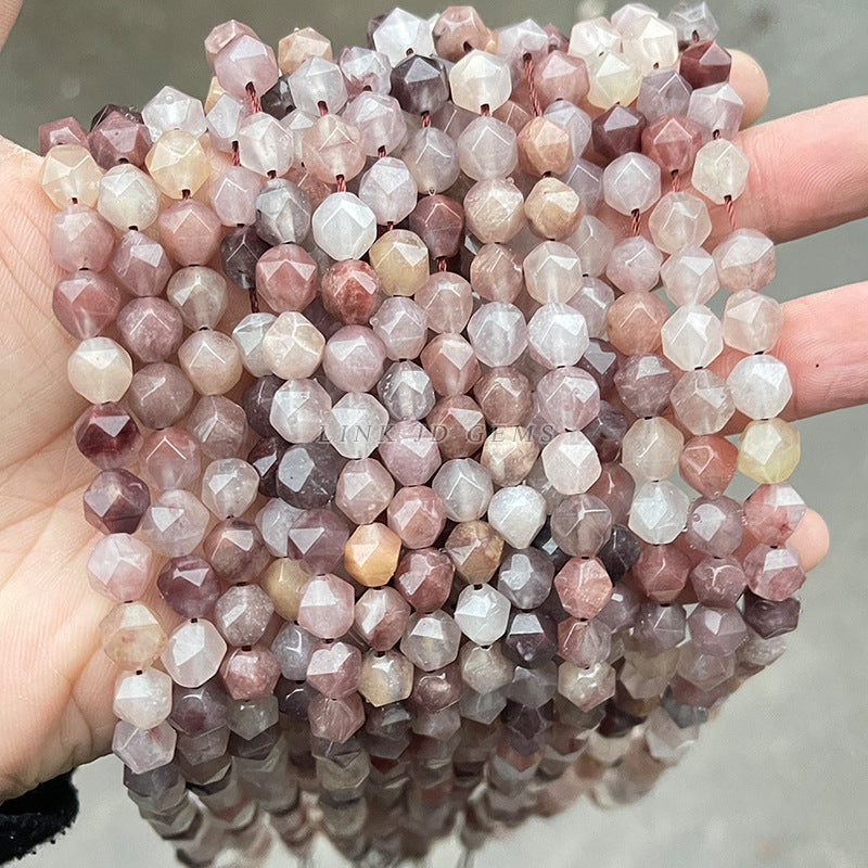 Natural violet stone diamond faceted rhombus beads loose beads