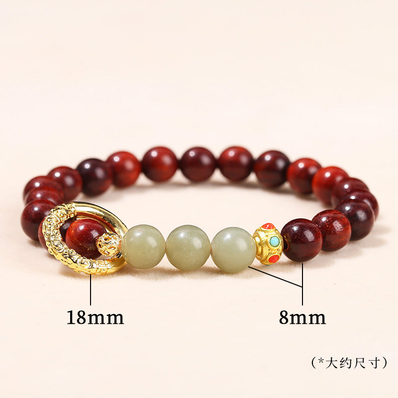 Honghuali sapphire round bead metal accessories running ring bracelet.