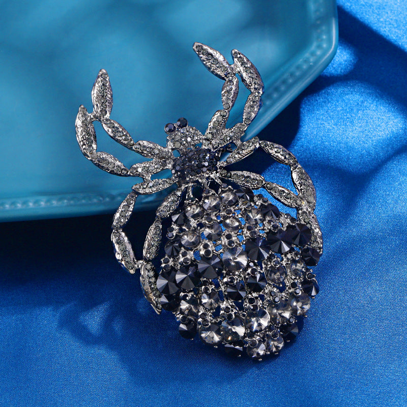 Diamond Spider Brooch