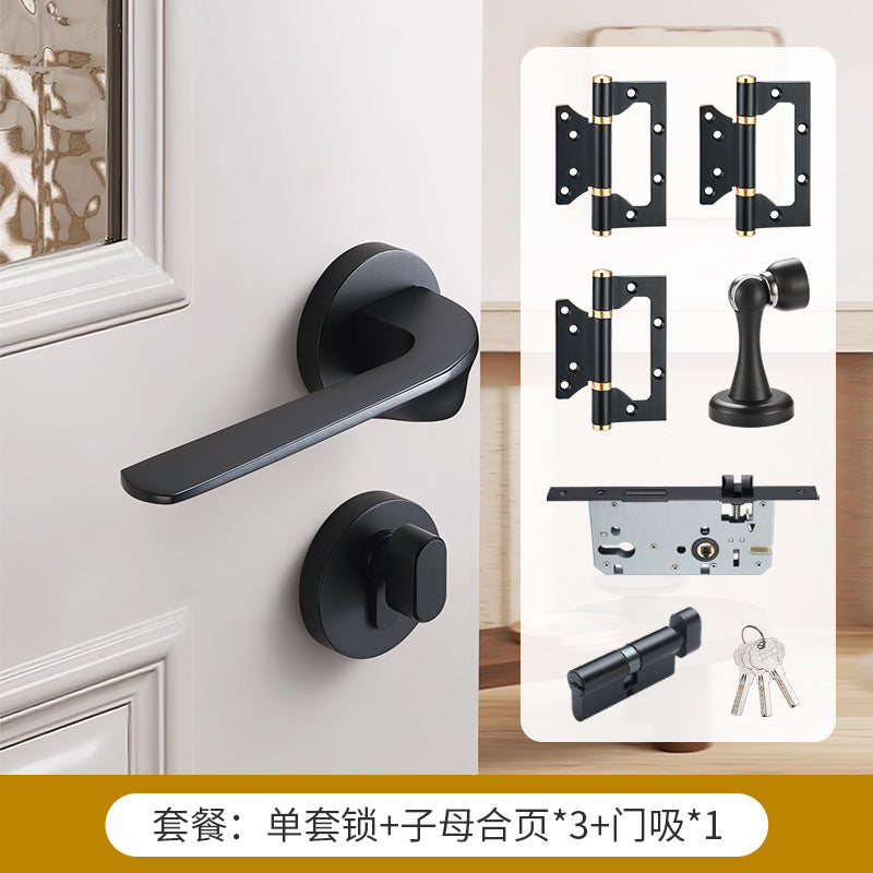 Solid wood door golden lock