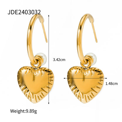 C-shaped heart-shaped titanium steel ear clips