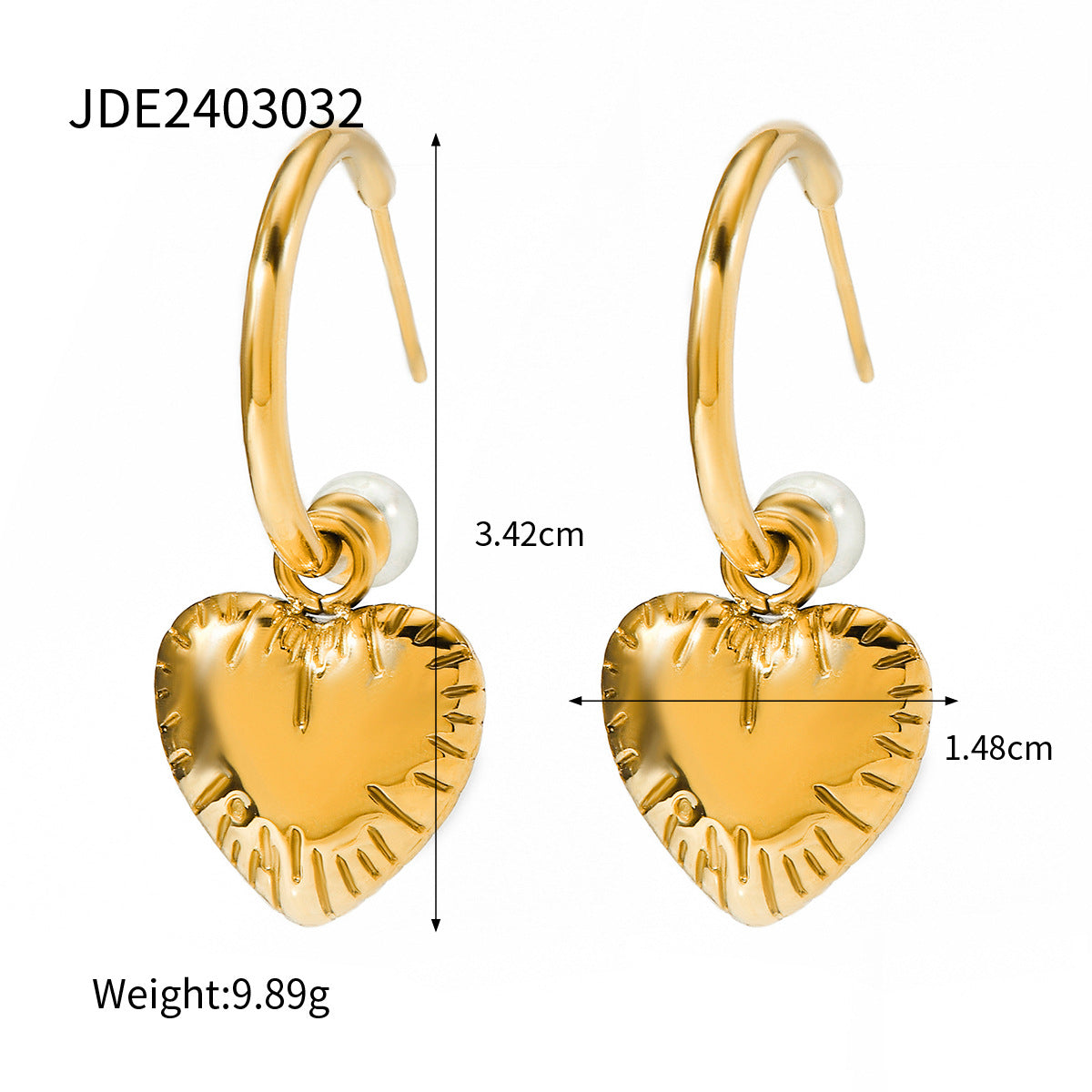 C-shaped heart-shaped titanium steel ear clips