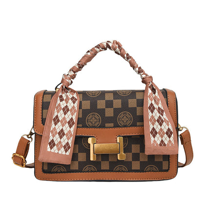 Retro versatile printed texture bag