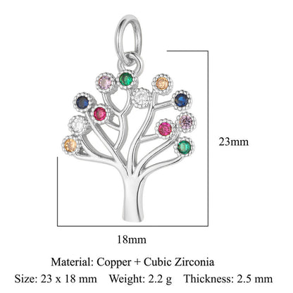 Sunflower Rose Clover Copper Zircon Pendant