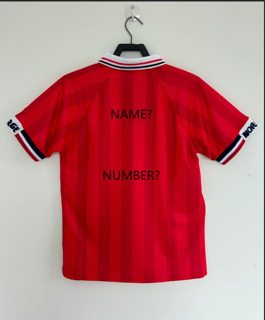 98/99 Norway Solskj?r 9 Home Red Retro Jersey